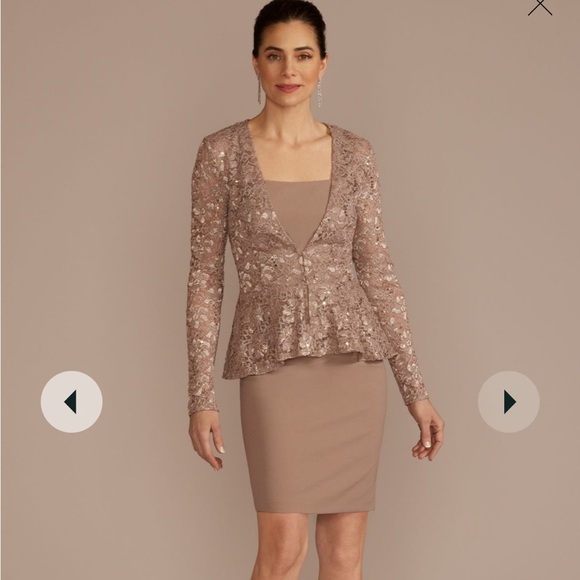 NWT Mother of the bride Oleg Cassini short crepe sheath dress - Picture 1 of 5